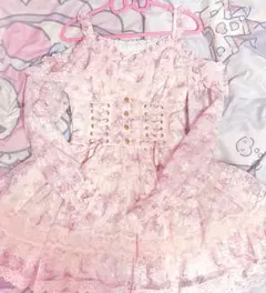 新品タグ付き♡激希少リズリサ♡花柄ロンパース♡レースリボンフリル姫