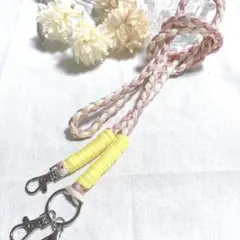 パラコード シンプルデザイン スマホショルダーストラップ ピンク