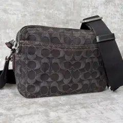 H472 COACH コーチ　ショルダーバッグ　デニム　シグネチャー　斜め掛けのサムネイル