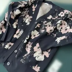 LOWRYS FARM フラワージャガードカーディガン　LONG