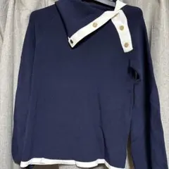 新品タグ付　ヤマダヤ　FENNEL ピュアカシミヤ　ネイビー ニット 新品未使用タグ付き/ヤマダヤFENNELピュアカシミヤ100%ネイビーニット9号