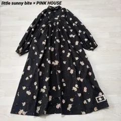 美品　ピンクハウス & リトルサニーバイト　カーネーションプリントロングドレス