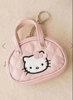 ローリーズファーム 【HELLO KITTY】キルティングキーチャーム ピンク