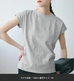 新品タグ付　フレンチスリーブクルーネックTシャツ COTTON USAのサムネイル