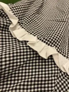 フリル付きギンガムチェックロングスカート 4L