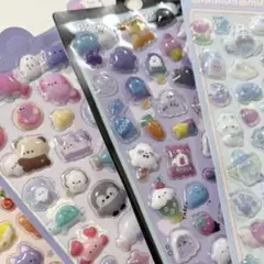 4枚セット ボンボンドロップ風シール ぷくぷく　立体シール　まとめ売り　y2k