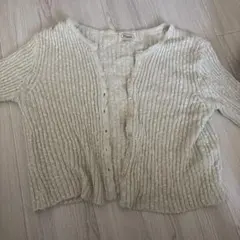 Blank リブ編み長袖カーディガン　グリーン