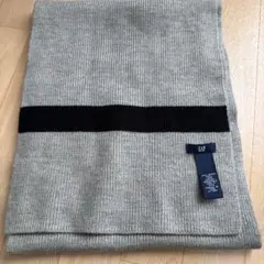 GAP リブ編み マフラー グレー/ブラック フリーサイズ