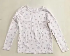 130 長袖Tシャツ 薄ピンク花柄