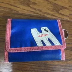 mobus 三つ折り財布 ブルー×レッド