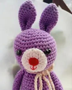 週末おまとめ10%OFF あみぐるみ♡ゆったりうさぎさん(目ハート型)