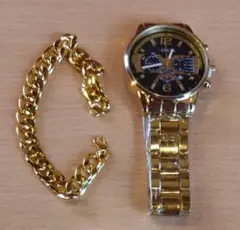 ENET ゴールド アナログ腕時計 セット