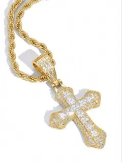 ヒップホップ　ネックレス　クロスペンダント　チェーン　55cm ブリンブリン