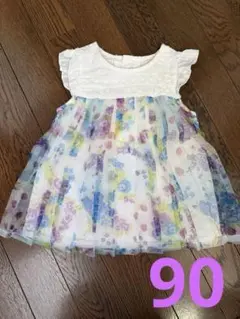 フリル袖 花柄チュニック