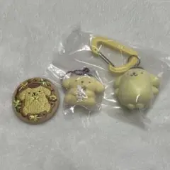 サンリオ カラフルカラビナマスコットチャーム 刺繍缶バッジ ポムポムプリン