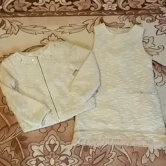 【120】ツイード調のワンピース_ジャケット_セットアップ　入学式_フォーマル