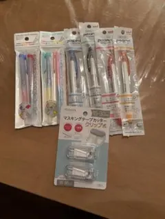 多色ボールペン8本セットとマスキングテープカッター