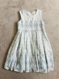 KUMIKYOKU 水色 刺繍 フォーマルワンピース M