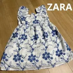 【新品タグ付き】ZARA 刺繍ワンピース　ノースリーブ　110 4-5y