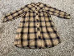 エニィファム　シャツワンピース　チェック　ブラウン　110 cm