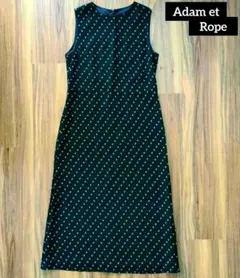 【Adam et Rope】ノースリーブ ワンピース ドット柄