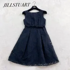 美品✨JILL STUART ノースリーブ ワンピース 刺繍 ベルト付 Aライン