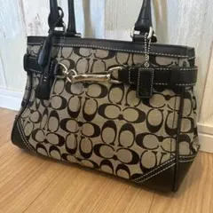COACH コーチ ハンド トートバッグ ブラウン シグネチャー Y2K