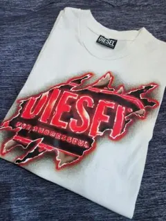 【DIESEL】状態極良好！未使用に近い！ロゴプリント半袖TシャツSホワイト