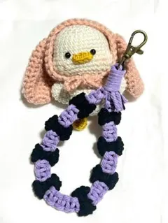 マクラメ　スマホストラップ　ハンドストラップ　花　フラワー　ショルダーストラップ