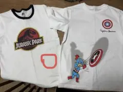 ジュラシック・パーク & キャプテン・アメリカ Tシャツ 140cm２枚セット