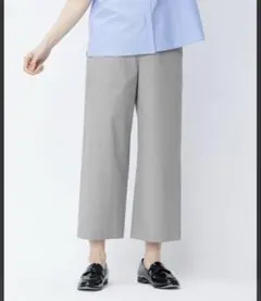 洗える・撥水・防汚　コットンFITTYシャーク ワイド アンクル パンツ　グレー