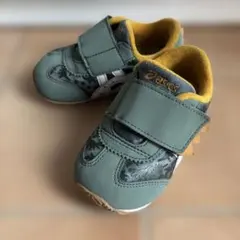 14.0cm asics キッズシューズ グリーン 恐竜