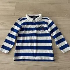 プチバトー　ストライプポロシャツ 長袖104cm
