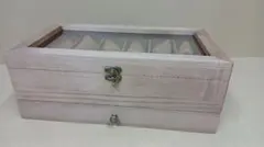 #新品　時計ケース12本用&ジュエリー収納 木製 2段式