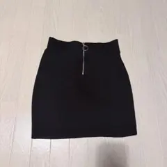 Bershka ブラック ミニスカート リングジップ