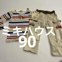 ストライプ長袖Tシャツとカーゴパンツセット