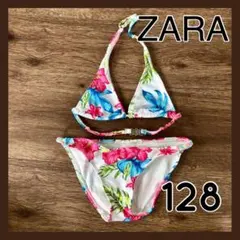 ZARA フラワープリント ビキニ 128 ハワイ柄 ハイビスカス