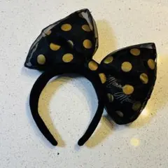 ミニーマウス 水玉リボン ヘアカチューシャ