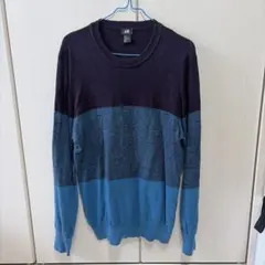 H&M M ネイビー/ブルー クルーネックセーターのサムネイル