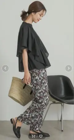 DOORS 接触冷感/イージーケア フラワープリントイージーパンツ