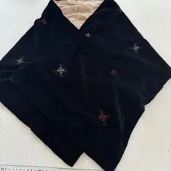 013011 ベロア　べっちん　ブラック　刺繍　花　レース　着物　ショール