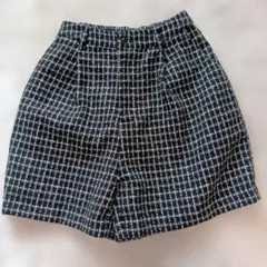 COLZA　黒白チェック柄ショートパンツ Mサイズ