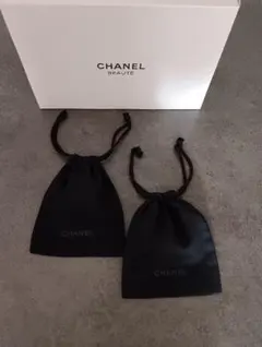 【新品】シャネル CHANEL ノベルティ ミニ巾着ポーチ 2枚 ブラック