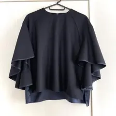 OHGA オーガ　春ケープポンチョ　銀ボタン　ネイビー　ゆとりサイズ OHGA オーガ 春ケープポンチョ 銀ボタン ネイビー ゆとりサイズ - メルカリ