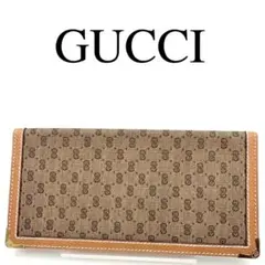 GUCCI グッチ 長財布 GG柄 マイクロ ロゴプレート レザー