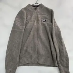 ✨美品✨ランズエンドジップアップセーター ケーブルニット グレーSのサムネイル