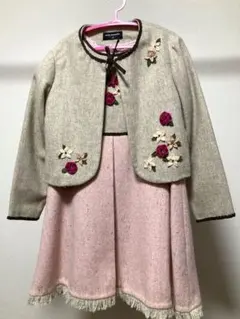 ポンポネット 120 フォーマルワンピース ジャケット 120 長袖ノースリーブ