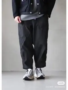 Ripstop Wide Cropped Pants - Black