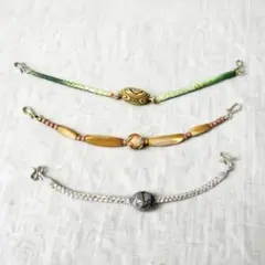 【美品】羽織紐 3つセット 和装小物 天然石 絹