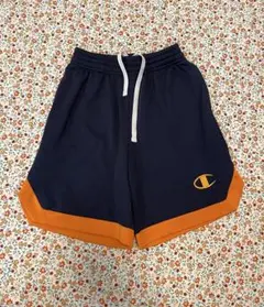 Champion ショートパンツ ネイビー/オレンジ 150 ミニバス　バスパン